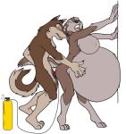  air_tank aleu anthro anthrofied balls balto balto_(film) belly belly_inflation big_belly canid canine canis domestic_dog duo female fur gadonstriom genitals grey_body grey_fur hand_on_stomach hands_on_belly hi_res husky hybrid hyper hyper_belly incest_(lore) inflation inner_ear_fluff knot light_grey_fur looking_pleasured male male/female mammal multicolored_body multicolored_fur nordic_sled_dog penetration penis rana_(artist) recolor spitz tuft two_tone_body two_tone_fur wolf 