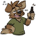  1:1 alcohol alpha_channel anthro beer beer_bottle beverage canid canine canis clothing domestic_dog drunk green_clothing green_shirt green_topwear male mammal matt_riskely open_mouth shirt solo sound_effects substance_intoxication t-shirt teeth_showing tinydeerguy tongue_showing topwear 