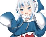  amashiro_natsuki aqua_eyes close cropped gawr_gura hololive hoodie short_hair white white_hair 