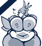  &lt;3 ? absurd_res accessory anthro avian beak belly belly_squish big_breasts breast_squish breasts breath_of_the_wild crossgender curvy_figure deep_navel feathers female front_view half-closed_eyes hand_on_breast hi_res huge_breasts huge_thighs kass_(tloz) looking_at_viewer love_handles monochrome mtf_crossgender multicolored_body multicolored_feathers narrowed_eyes navel nintendo nipples non-mammal_breasts nurse on_glass overweight overweight_anthro overweight_female rito simple_background smile solo squish sushirolldragon the_legend_of_zelda thick_thighs thigh_squish two_tone_body two_tone_feathers video_games voluptuous wide_hips 