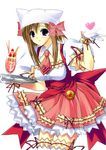  bow highres pink_bow shigure_ama shop shuffle! solo suzuhira_hiro thighhighs third-party_edit waitress 