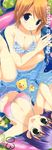  absurdres bikini blue_eyes blush breasts cleavage frilled_bikini frills green_eyes highres komaki_manaka large_breasts multiple_girls orange_hair purple_hair qp:flapper swimsuit to_heart_2 tonami_yuma wading wading_pool 