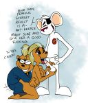  2018 anthro anthro_on_anthro anthro_penetrated anthro_penetrating anthro_penetrating_anthro ball_fondling balls bottomless breasts brown_body clothed clothed/nude clothed_male_nude_female clothing cricetid crotch_tuft danger_mouse danger_mouse_(series) dialogue english_text erection ernest_penfold eye_patch eyewear fellatio female female_penetrated fondling from_behind_position fur genitals group group_sex hamster hand_on_hip hi_res jabberwockychamber male male/female male_penetrating male_penetrating_female mammal mouse murid murine nipples nude oral penetration penile penile_penetration penis penis_grab profanity rodent scarlet_johamster sex text threesome tuft white_body white_fur white_penis 