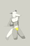  absurd_res animal_humanoid anthro athletic athletic_male bulge clothing didelphid didelphid_humanoid hi_res humanoid male mammal mammal_humanoid marsupial marsupial_humanoid oscar_(oscaropossum) oscaropossum solo thong underwear yellow_clothing yellow_underwear 