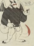  anthro black_clothing black_hoodie black_topwear briefs bulge clothing decker_the_wolf dragon drawyourfursona english_text hi_res hoodie hoodie/briefs_meme horn male meme meme_clothing muscular simple_background solo speech_bubble standing text topwear underwear white_clothing white_underwear 