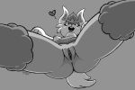  &lt;3 2020 3_fingers anthro big_butt blush breasts butt cinderace clitoris female fingers genitals grey_background greyscale lagomorph looking_at_viewer looking_down low-angle_view mammal medium_breasts monochrome nintendo nude onihidden open_mouth pok&eacute;mon pok&eacute;mon_(species) pussy simple_background solo thick_thighs video_games worm&#039;s-eye_view 