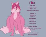  2017 3_tails 5_toes abs anthro autograph big_breasts breasts canid canine claws colored_sketch conditional_dnp digital_media_(artwork) english_text erect_nipples feet female fluffy fluffy_tail fox fur genitals hair hands_behind_back humanoid_feet looking_at_viewer mammal messy_hair multi_tail muscular muscular_anthro muscular_female nipples nude pink_body pink_claws pink_eyes pink_fur pink_hair pose prick_ears pussy rai_(wyntersun) simple_background solo text toe_claws toes wyntersun 