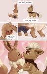  &lt;3 3_toes black_clothing black_legwear blush clothed clothing comic duo eevee english_text eti_(utopianvee) feral french_kissing hi_res kissing legwear male male/male mammal neoteny nintendo open_mouth paws pok&eacute;mon pok&eacute;mon_(species) scarf simple_background text tiru_summers toes tongue utopianvee video_games vulpix 