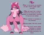  2017 3_tails 5_toes accessory anthro big_breasts bikini_armor breasts canid canine claws clothed clothing conditional_dnp english_text feet female fluffy fluffy_tail fox fur hair hi_res humanoid_feet long_hair looking_at_viewer mammal messy_hair multi_tail partially_clothed pink_body pink_eyes pink_fur pink_hair prick_ears rai_(wyntersun) signature simple_background solo text toe_claws toes wyntersun 