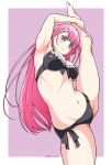  1girl arm_up blue_eyes bokutachi_wa_benkyou_ga_dekinai breasts kirisu_mafuyu kouda_tomohiro leg_lift leg_up legs legs_up long_hair looking_at_viewer pink_hair solo split standing standing_on_one_leg standing_split 