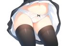  bow close cropped maid navel original otokuyou panties ringo-chan_(otokuyou) skirt_lift thighhighs underwear upskirt white 
