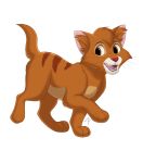  2019 absurd_res alpha_channel back_markings brown_eyes disney domestic_cat felid feline felis feral fur hi_res looking_aside mammal markings oliver_(disney) oliver_and_company open_mouth open_smile orange_body orange_fur red_nose simple_background smile solo transparent_background whiskers zacepka 