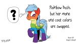  16:9 2020 ? alternate_color blue_hair donut_steel english_text equid equine friendship_is_magic hair hasbro mammal my_little_pony pegasus pony-berserker purple_eyes rainbow_dash_(mlp) simple_background text thought_bubble white_background widescreen wings 