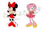  accessory alternate_costume amy_rose anthro clothing clothing_swap di-dash disney duo eulipotyphlan female female/female gloves hair_accessory hair_bow hair_ribbon handwear hedgehog hi_res mammal minnie_mouse mouse murid murine panties ribbons rodent sega sonic_the_hedgehog_(series) underwear video_games 