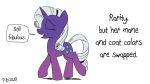  16:9 2020 alternate_color cutie_mark dialogue english_text equid equine eyes_closed female friendship_is_magic hair hasbro horn mammal my_little_pony open_mouth open_smile pony-berserker rarity_(mlp) simple_background smile solo text unicorn white_background white_hair widescreen 