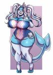  absurd_res anthro anthrofied big_breasts bouncing_breasts breast_squish breasts cleavage clothed clothing ecchipandaa eeveelution female hi_res huge_breasts jiggling legwear nintendo pigeon_toed pigtails pok&eacute;mon pok&eacute;mon_(species) smile squish thick_thighs thigh_highs tight_clothing vaporeon video_games weight_gain 
