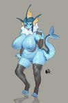  anthro areola big_breasts breasts clothing costom10 eeveelution female genitals legwear nintendo nipples nude phone pok&eacute;mon pok&eacute;mon_(species) pussy selfie slightly_chubby solo stockings vaporeon video_games 