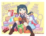  arikindows10 bangs black_neckwear blue_eyes blue_hair blue_skirt blue_vest blush bow box brown_footwear collared_shirt constanze_amalie_von_braunschbank-albrechtsberger gift gift_box hair_bow happy_birthday legs little_witch_academia loafers long_sleeves luna_nova_school_uniform neck_ribbon open_mouth ponytail red_bow ribbon school_uniform shirt shoes sidelocks sitting skirt socks stuffed_animal stuffed_toy sweatdrop teddy_bear thick_eyebrows twitter_username vest white_shirt 