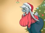  anthro big_breasts big_butt bottomwear breasts butt christmas christmas_tree clothed clothing denim denim_clothing eyes_closed female granbun hat headgear headwear holidays huge_butt jeans kissing kissyface lagomorph leporid mammal mature_female mcsweezy mistletoe pants plant rabbit santa_hat side_boob solo sweater thick_thighs topwear tree wide_hips 