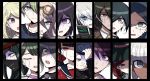  6+boys 6+girls 8takenokonosato8 akamatsu_kaede amami_rantarou bangs black_hair blonde_hair blue_hair chabashira_tenko crying danganronpa dark_skin everyone eyebrows_visible_through_hair glasses goggles goggles_on_head gokuhara_gonta hair_ornament harukawa_maki hat highres hoshi_ryouma iruma_miu keebo mask momota_kaito multiple_boys multiple_girls musical_note_hair_ornament new_danganronpa_v3 open_mouth ouma_kokichi purple_hair red_hair saihara_shuuichi shaded_face shinguuji_korekiyo shirogane_tsumugi tears toujou_kirumi upper_body white_hair witch_hat yonaga_angie yumeno_himiko 