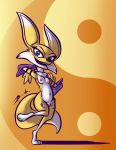  2018 alternate_color anthro arm_warmers armwear bassybefuddle black_nose breasts canid canine clothing cosplay countershade_face countershade_torso countershading crossover crossover_cosplay digimon digimon_(species) digital_media_(artwork) dipstick_ears dipstick_tail eyelashes facial_markings female fennec fox fur genitals green_eyes hand_behind_neck hand_on_hip head_markings leg_markings looking_at_viewer mammal markings mostly_nude multicolored_body multicolored_ears multicolored_fur multicolored_tail navel nipples nude on_one_leg oscar&#039;s_oasis paws popy pussy renamon simple_background small_breasts smile solo standing thigh_marking two_tone_body two_tone_fur white_body white_fur yellow_body yellow_fur 