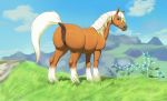  animal_genitalia animal_pussy anus breath_of_the_wild butt cloud conditional_dnp day detailed_background epona_(tloz) equid equine equine_pussy female feral flower genitals grass hi_res horse jotun22 mammal nature nintendo outside plant pussy sky solo the_legend_of_zelda video_games 