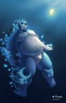  2020 anthro asian_clothing beard belly blue_body blue_fur bonasiah bulge clothing east_asian_clothing facial_hair full_attack fundoshi fur hi_res humanoid_hands japanese_clothing kemono male mammal moobs navel nipples overweight overweight_anthro overweight_male solo underwear ursid white_body white_fur youhei79384157 十泉介 