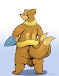  alex.fetter backsack balls big_balls feral floatzel from_behind_(disambiguation) genitals hi_res male nintendo pok&eacute;mon pok&eacute;mon_(species) saggy_balls simple_background slightly_chubby video_games 