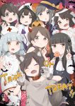  6+girls ^_^ ^o^ animal_ears aoshima_sakana bandaged_arm bandages bangs black_cape black_hair blunt_bangs blush brown_eyes brown_hair candy cape closed_eyes demon_horns demon_tail eyebrows_visible_through_hair fang food fubuki_(kantai_collection) grey_hair hair_between_eyes hair_ribbon halloween halloween_costume hat hatsuyuki_(kantai_collection) hime_cut holding holding_candy holding_food holding_lollipop holding_syringe horns isonami_(kantai_collection) jack-o&#039;-lantern kantai_collection lollipop long_hair long_sleeves miyuki_(kantai_collection) multiple_girls murakumo_(kantai_collection) nurse nurse_cap open_mouth orange_eyes pumpkin red_cross red_ribbon ribbon shirayuki_(kantai_collection) short_hair short_ponytail short_twintails silver_hair skin_fang smile syringe tail tress_ribbon twintails uranami_(kantai_collection) usugumo_(kantai_collection) v witch_hat wolf_ears wolf_tail 