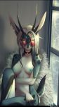  2020 9:16 antelope anthro areola bovid breasts cyanotic_epithelium digital_media_(artwork) ear_piercing ear_ring eyebrows eyelashes eyewear female glasses hi_res iontoon looking_at_viewer mammal nipples nude piercing sitting solo 