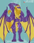  4:5 anthro balls barazoku dragon genitals himbo male mane muscular nude penis purple_body rickleone scalie shower wings 