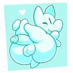  &lt;3 1:1 acstlu ambiguous_species anthro balls big_butt big_penis blush blush_stickers butt genitals hi_res male one_eye_closed penis solo squishy_(character) thick_thighs vein veiny_penis wide_hips wink 