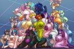  2020 aged_up anthro applejack_(mlp) areola aria_blaze_(eg) arthropod big_breasts big_penis breast_squish breasts breasts_frottage changeling clothing cutie_mark derpy_hooves_(mlp) earth_pony english_text equestria_girls equid equine eyebrows eyelashes eyewear fan_character fangs female female/female fingers fluttershy_(mlp) friendship_is_magic genitals green_tongue group hand_on_shoulder hasbro hole_(anatomy) horn horse huge_breasts huge_penis hyper hyper_breasts hyper_genitalia hyper_penis kerfuffle_(mlp) limestone_pie_(mlp) looking_at_viewer lyra_heartstrings_(mlp) male male/female mammal marble_pie_(mlp) my_little_pony nipples octavia_(mlp) open_mouth pegasus penis pony princess_celestia_(mlp) princess_luna_(mlp) purple_tongue pussy queen_chrysalis_(mlp) rainbow_dash_(mlp) rarity_(mlp) sibling sister sisters smile sonata_dusk_(eg) squish sweetie_belle_(mlp) text thebigbadwolf01 tongue tongue_out twilight_sparkle_(mlp) unicorn upside_down vinyl_scratch_(mlp) white_heart_(oc) winged_unicorn wings 