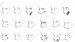  absurd_res anthro blood bodily_fluids canid canine canis crying drooling fangs frown goon_(goonie_san) goonie-san growling hi_res looking_aside looking_at_viewer looking_pleasured male mammal monochrome open_mouth sad saliva scowl shocked sketch sketch_page smile smiling_at_viewer sobbing solo tears teeth wolf 