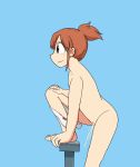  city_(arawi_keiichi) embarrassed highres nagumo_midori nude panties panties_around_one_leg peeing ponytail red_hair underwear 