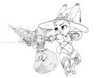  2020 4:3 anthro canid canine clothed clothing disney duo female fox fully_clothed fur gun halo_(series) hat headgear headwear hi_res holding_gun holding_object holding_weapon inktober inktober_2020 judy_hopps judyhopps44 lagomorph leporid magic magic_user male mammal microsoft monochrome nick_wilde rabbit ranged_weapon red_fox simple_background skimpy video_games weapon white_background xbox_game_studios zootopia 