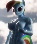  3d_(artwork) abs absurd_res anthro anthrofied big_breasts breasts dashie116 digital_media_(artwork) equid equine female friendship_is_magic hasbro hi_res mammal muscular muscular_anthro muscular_female my_little_pony nipples nude rainbow_dash_(mlp) solo 