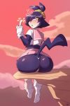  2020 animaniacs anthro big_butt blush bottomwear butt clothing cross-popping_vein dot_warner female gesture glistening glistening_butt hi_res inkblot looking_at_viewer looking_back mammal middle_finger mrsakai skirt solo underwear vein warner_brothers 