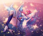  ahri animal_ears japanese_clothes kitsune league_of_legends no_bra seoyul skirt_lift tail thighhighs wet 