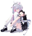  animal_ears dejio heterochromia maid pantsu skirt_lift stockings tagme tail tattoo thighhighs 