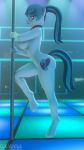  3d_(artwork) 4k 9:16 absurd_res anthro anthrofied blue_hair breasts dancing digital_media_(artwork) equid equine female foxventus hair hasbro hi_res mammal my_little_pony nipples nude pole pole_dancing solo sonata_dusk_(eg) 