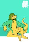  2:3 humanoid juicyghost lizard male reptile scalie simple_background smile solo spread_legs spreading 