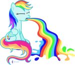  2020 absurd_res alpha_channel blue_body bodily_fluids equid equine eyes_closed fan_character female feral hair hasbro hi_res mammal multicolored_hair multicolored_tail my_little_pony parclytaxel pegasus rainbow_hair rainbow_tail rainbow_vomit signature simple_background sitting solo transparent_background vomit wings 