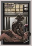  2018 alien ambiguous_penetration border brown_body brown_skin duo female female_on_top female_penetrated hi_res human human_on_humanoid human_penetrating human_penetrating_humanoid humanoid humanoid_penetrated interspecies male male/female male_on_bottom male_penetrating male_penetrating_female mammal mass_effect not_furry nude on_bottom on_top palavenmoons penetration penile penile_penetration reverse_cowgirl_position sex side_view turian video_games white_border 