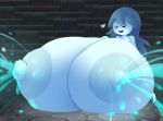  &lt;3 areola big_breasts blue_body blue_skin bodily_fluids breast_expansion breasts elfdrago expansion eyes_closed female ghost hair hi_res huge_breasts humanoid hyper hyper_breasts inside lactating long_hair nipples not_furry smile solo spirit spooky&#039;s_jump_scare_mansion spooky_(sjm) wall_(structure) 
