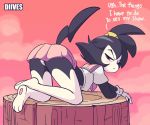  2020 animaniacs animated anthro blush bottomwear clothing dialogue diives dot_warner english_text female hi_res inkblot looking_at_viewer looking_back mammal school_uniform short_playtime skirt solo text underwear uniform warner_brothers 