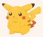  :3 closed_mouth commentary full_body gen_1_pokemon hairy_pikachu looking_to_the_side no_humans pikachu pokemon pokemon_(creature) rizu_(rizunm) simple_background solo standing twitter_username white_background 