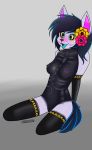  accessory americofoxy anthro blue_eyes brush canid canine canis catalina_la_catrina catrina clothing domestic_dog female flower flower_in_hair footwear hair hair_accessory hi_res humanoid mammal mexico nipples paintbrush plant socks solo tongue tongue_out 