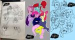  2014 2015 2017 ambiguous_gender angry apple_bloom_(mlp) blue_body blue_hair blush bodily_fluids bored colgate_(mlp) derpy_hooves_(mlp) digital_drawing_(artwork) digital_media_(artwork) draw_it_again ear_piercing earth_pony equid equine eyelashes female feral fluttershy_(mlp) friendship_is_magic fur group hair happy hasbro horn horse leafycrown long_hair magic male mammal multicolored_hair my_little_pony pegasus piercing pink_body pink_fur pink_hair pinkamena_(mlp) pinkie_pie_(mlp) pony princess_luna_(mlp) progression purple_body purple_fur purple_hair rarity_(mlp) red_hair sad sketch sketch_page smile stripes tears tinylittlewatermelon traditional_media_(artwork) twilight_sparkle_(mlp) two_tone_hair unicorn winged_unicorn wings yellow_body yikes young zebra zecora_(mlp) 