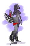  2020 4_fingers anthro avian beak bird black_beak breasts clothed clothing digital_media_(artwork) feathers female fingers hi_res non-mammal_breasts nude rd406 simple_background solo toes 